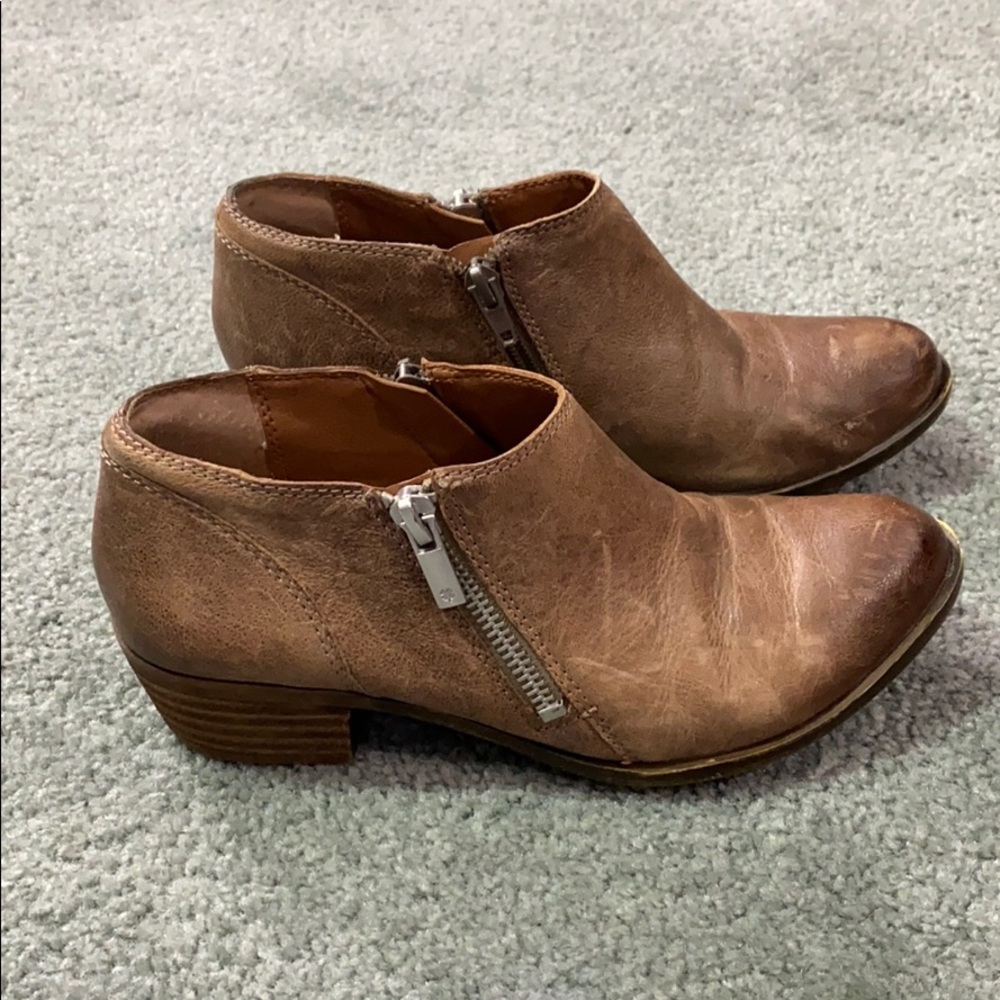 Lucky Brand Banda Double Zip Brown Bootie